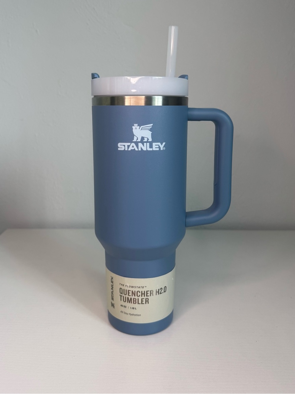 Stanley Quencher H2.0 FlowState Tumbler 40oz Blue With Handle Straw New